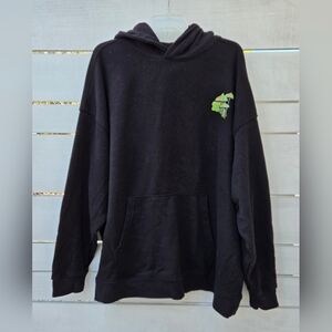 No Boundaries Y2K Trippy Graphic Mushroom Oversized Black Hoodie 2XL Psychedelic